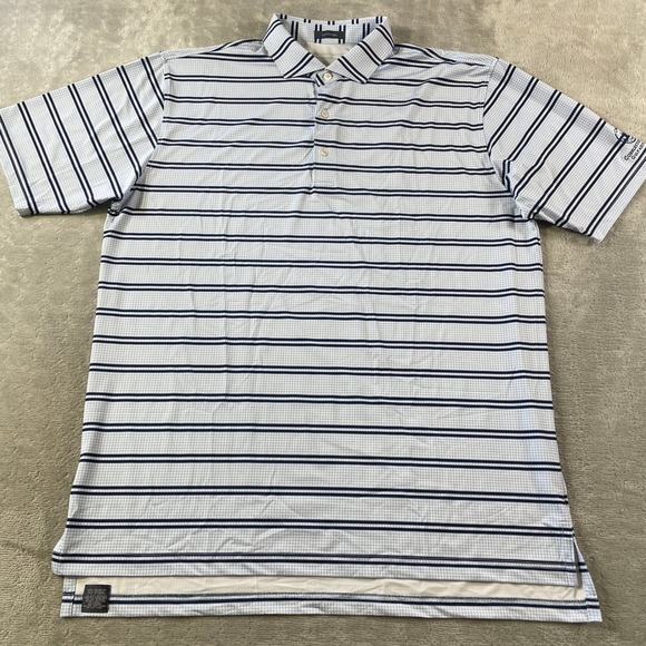 turtleson Other - Turtleson Polo Shirt Mens XL Blue Striped Golf Stretch Lightweight Preppy Casual